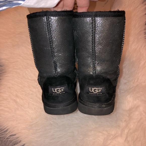 UGG Australia Glitter Sheepskin Mid Calf Boots Sz 4 - Picture 4 of 8
